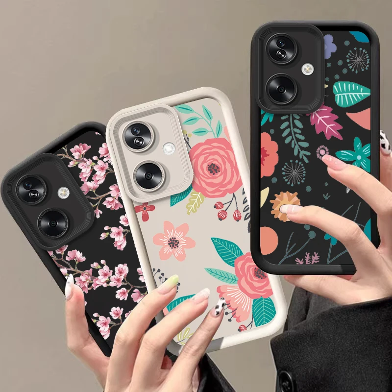 Blue Rose Flower For Oppo Reno 11F 4Z 10 12 PRO A79 60 5G 40 58 78 74 Realme GT 6 C67 Find X3 Lite Soft Silicone Phone Case