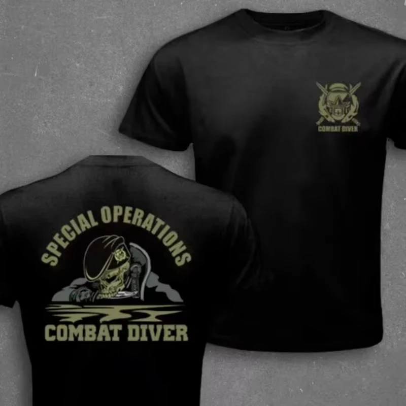 Marine Corps Combat Diver School Military Tactics T-Shirt Cotton Graphic Tee Men Women Summer Streetwear