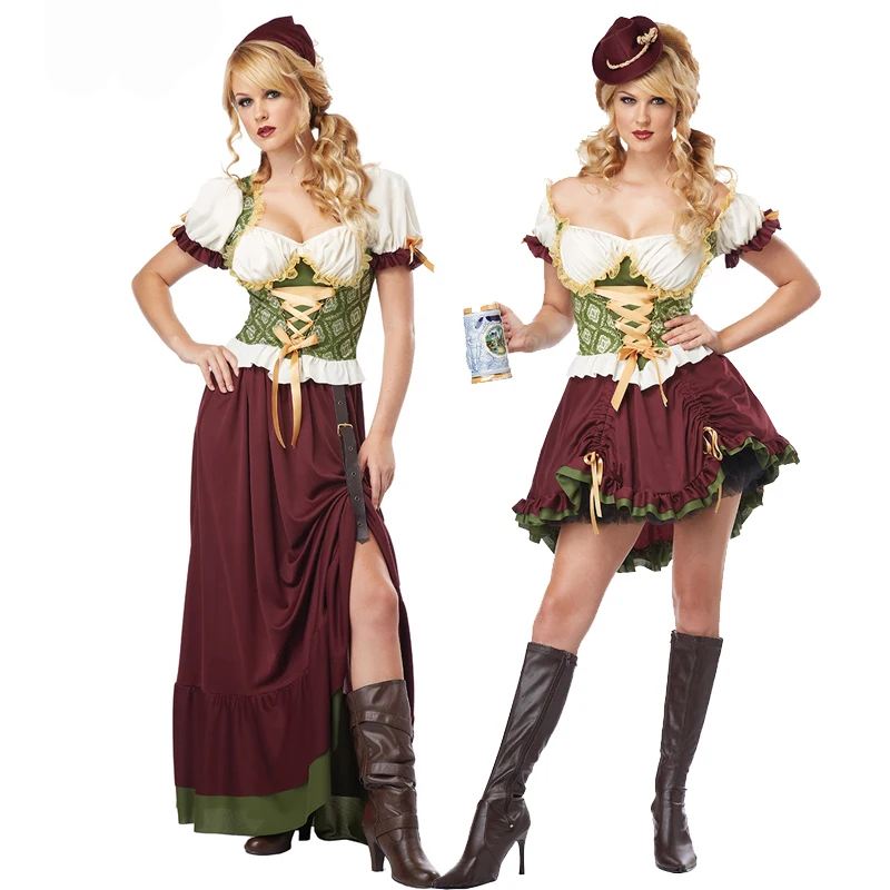 Lady Munich Oktoberfest Costume Alps Traditional Pubs Clubs Outfit Cosplay Carnival Halloween Fancy Dress Party