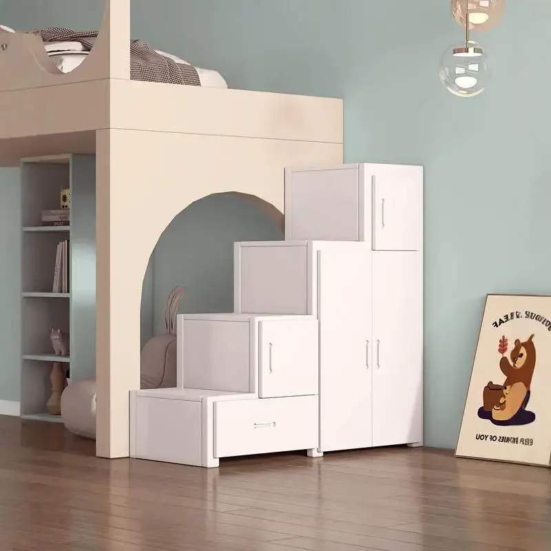 Solid wood upper and lower beds are sold separately, mother and child beds, stairs, multi-functional ladder, step cabinet