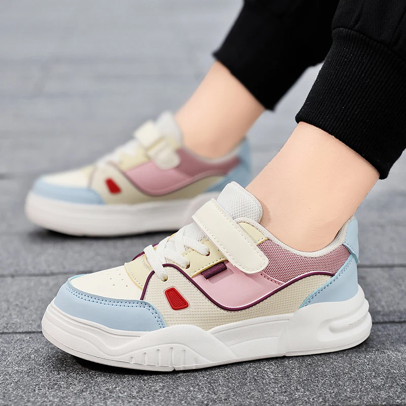 Kids Spring Sports Shoes Girls School Casual Shoes Outdoor Breathable Running Shoes Lightweight Soft Pink Anti-Slip Sneakers