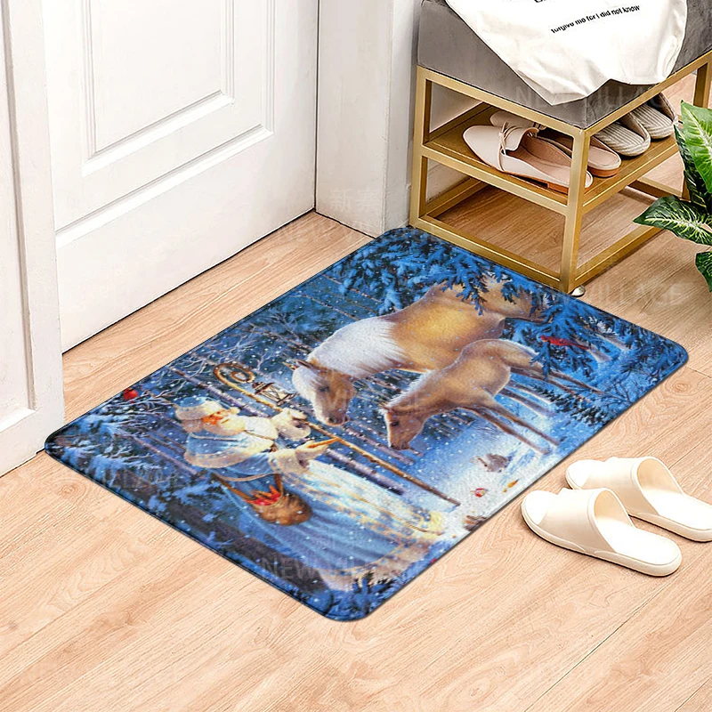 House entrance carpet Home doormat Animal oil painting style Room Foot mat bathroom non-slip mat Kitchen water absorption mat