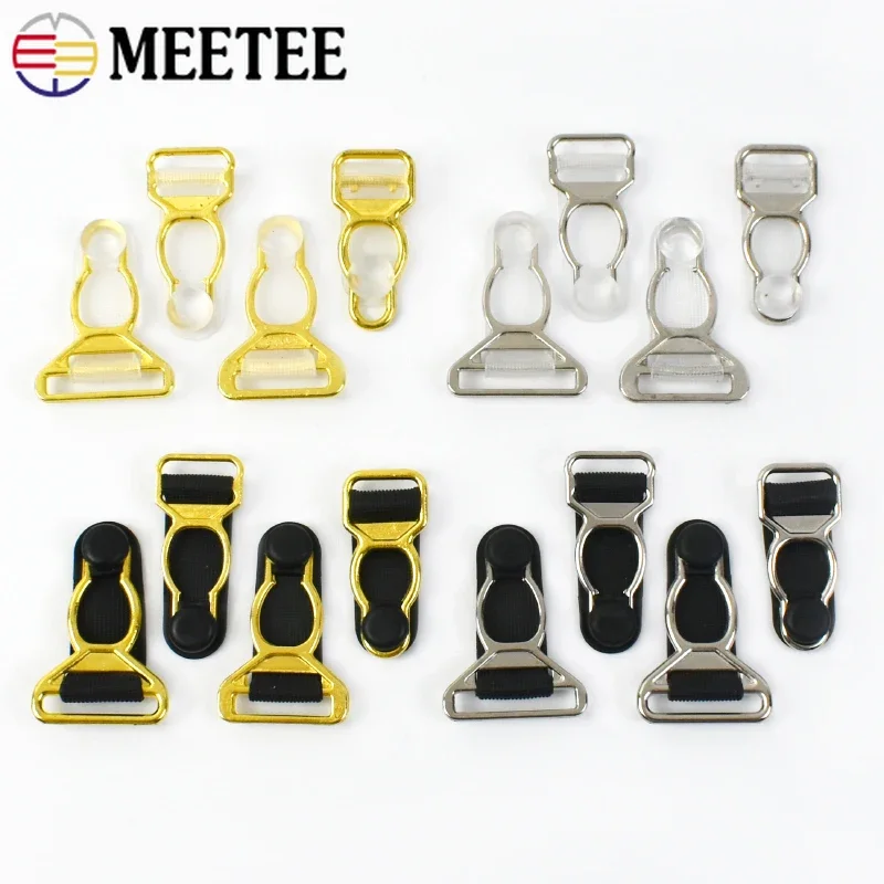 10/20Pcs Meetee 10/12/15/18mm Metal Suspender Leg Belt Sock Clip Hook Underwear Bra Strap Adjuster Clasp Stockings Garter Buckle