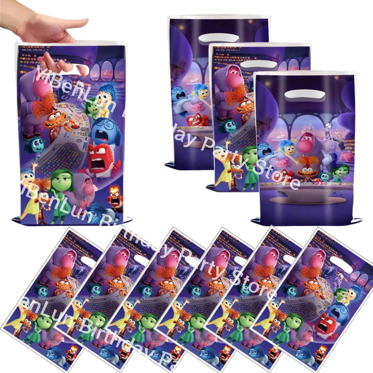 

Disney Inside Out Gift Bags Birthday Party Decoration Riley Goody Biscuit Package Candy Bag Baby Shower Party Supplies Kids Gift