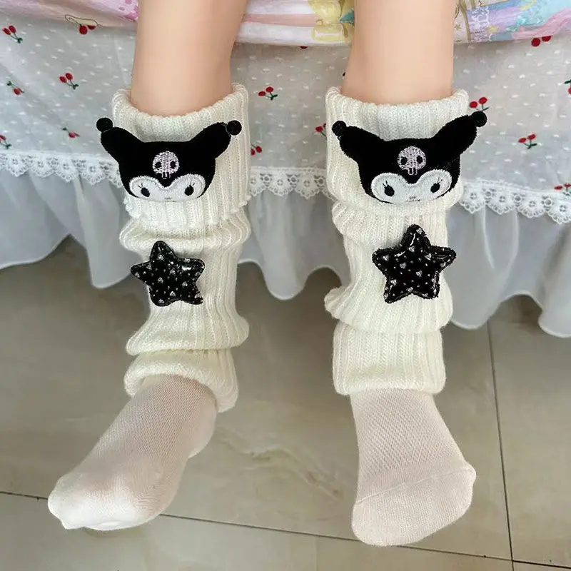 

MINISO Socks Hello Kitty Anime Peripheral Japanese JK Cute Knitting Pile Up Sock Covers Fashion Trends Pure Cotton Comfortable