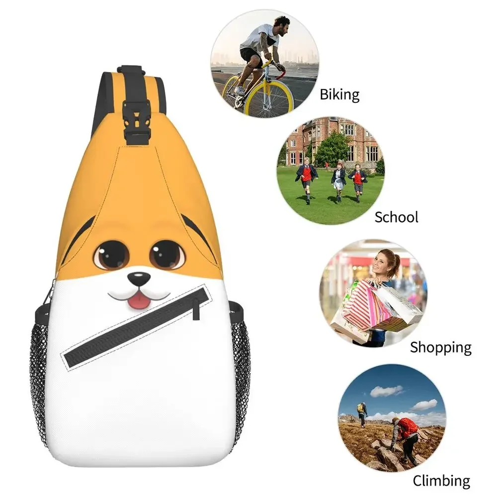 Sac à bandoulière pour chiot Corgi mignon pour homme, sac à dos de voyage, poitrine cool, Pembroke Welsh Corgi, chien initié