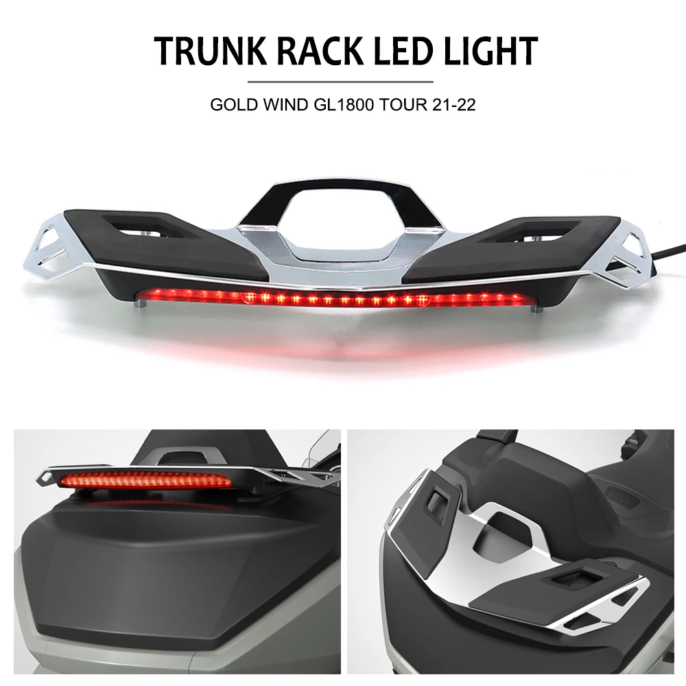 

Motorcycle Rear Top Box Shelf Turn Signal Trunk Luggage Rack LED Brake Tail Light For Honda GOLD WING GL1800 GL 1800 2021-2022