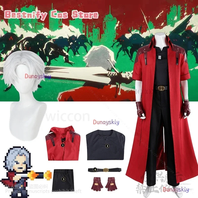 

Косплей Данте Косплей Аниме Демон Плач DMC Костюм Дьявол Красная Куртка Униформа Парики Хэллоуин Рождественская Вечеринка Человек Cos Индивидуальные