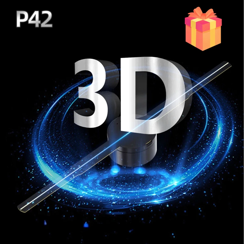 

Newest P42 3d Hologram Fan Projector Wifi 224 Led Sign Holographic Lamp Player 3D Remote Advertising Light Support Images Video