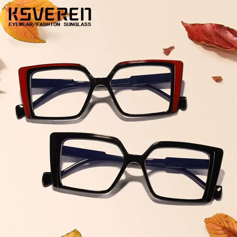 KSVEREN Square Reading Glasses For Women Men Anti blue light Prebyopic Eyewear Optical Glasses Customizable Prescription Glasses