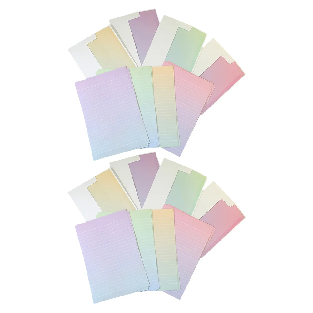4Sets Beautiful Gradient Envelopes and Stationery Set Fashionable Writing Paper for Personal Professional Correspondence