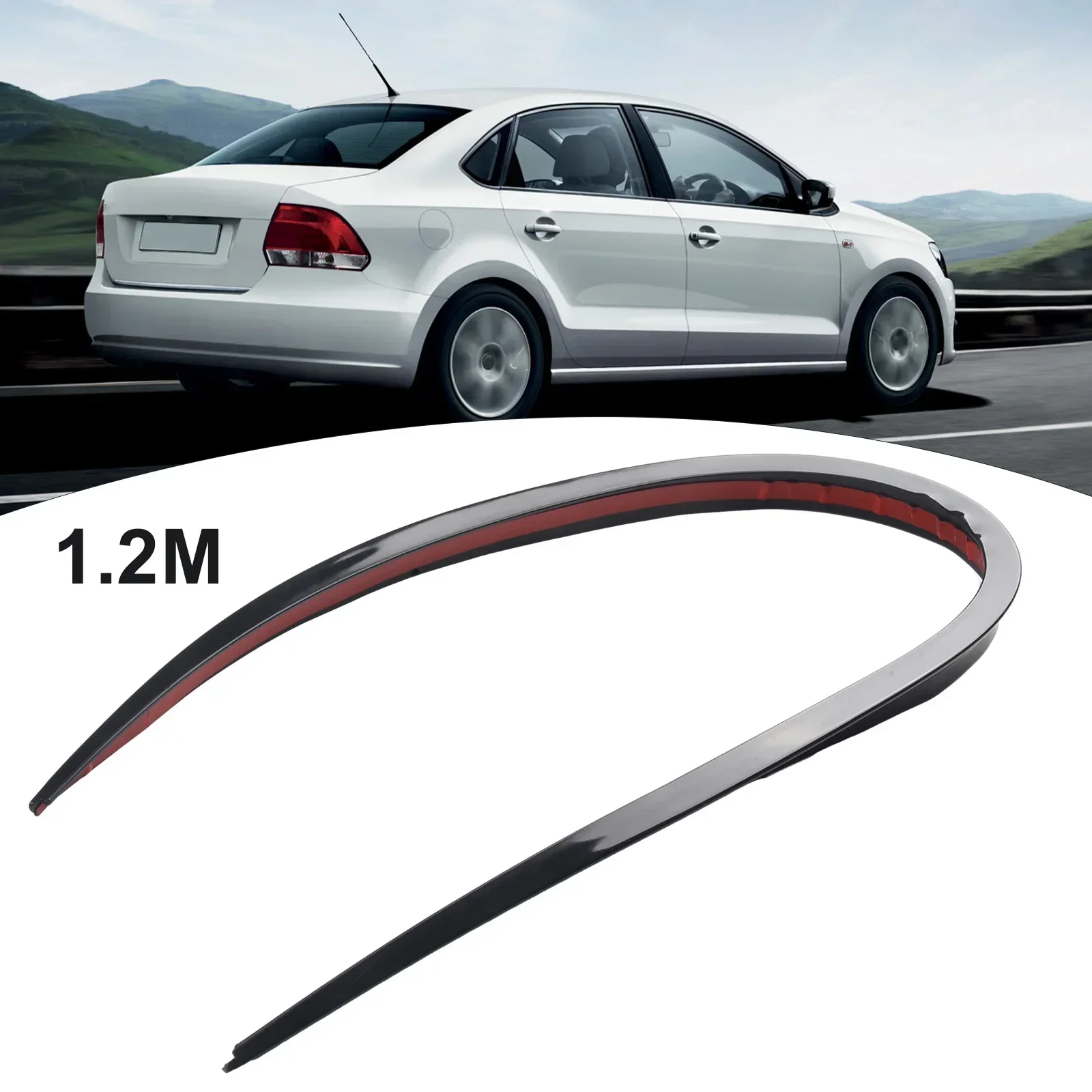 

Car ABS General- 1.2M BlackSpoiler- Carbon Fiber Car Spoiler Soft Car Rear Roof Trunk Spoiler- Rear Wing- Lip Trim Stick-