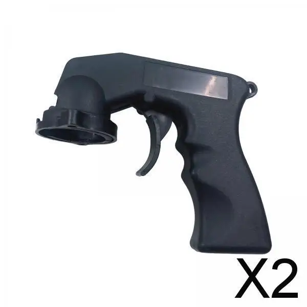 2xCan Spray Paint Handle with Full Grip Trigger Locking Collar Aerosol Handle Black