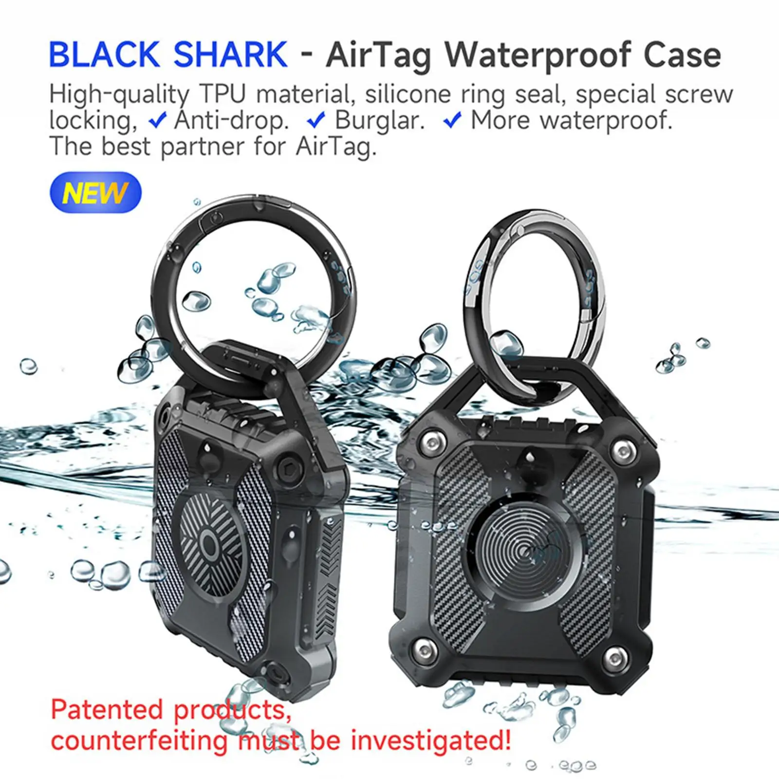 For Apple Locator Soft Silicone Protective Cover GPS Anti-lost Location Device With Keychain Armor Waterproof Cover