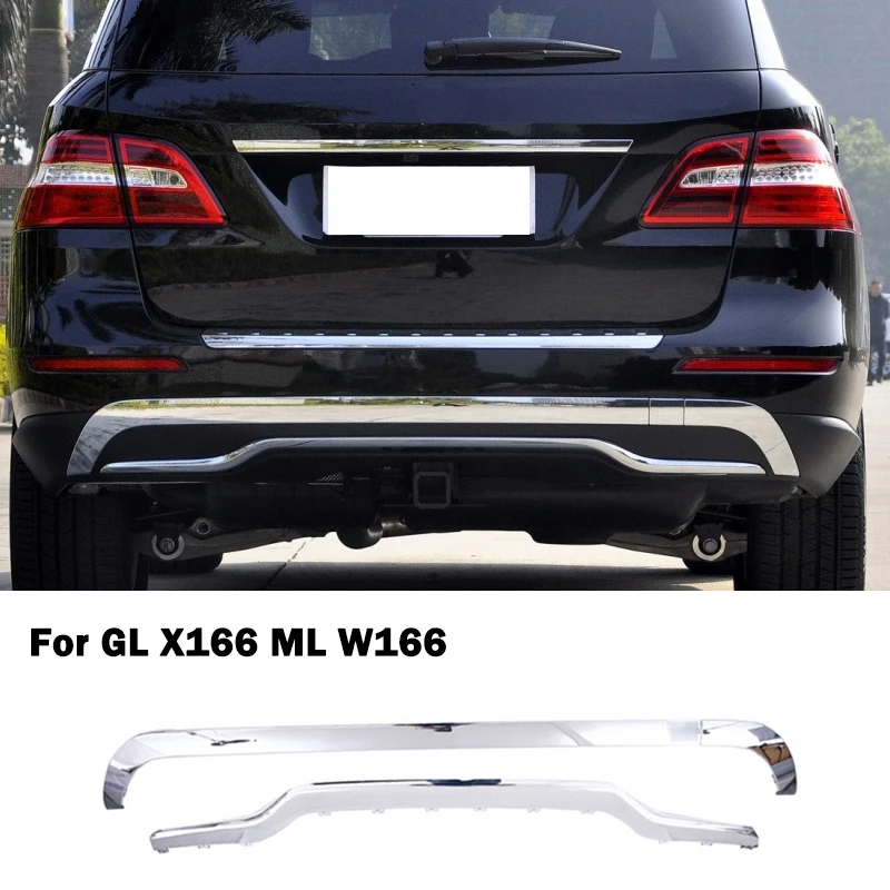 

A1668851274 A1668852374 Rear Bumper Chrome Chromium Trim Spoiler Diffuser For Mercedes Benz GL X166 ML W166 GL350 BLUETEC ML350