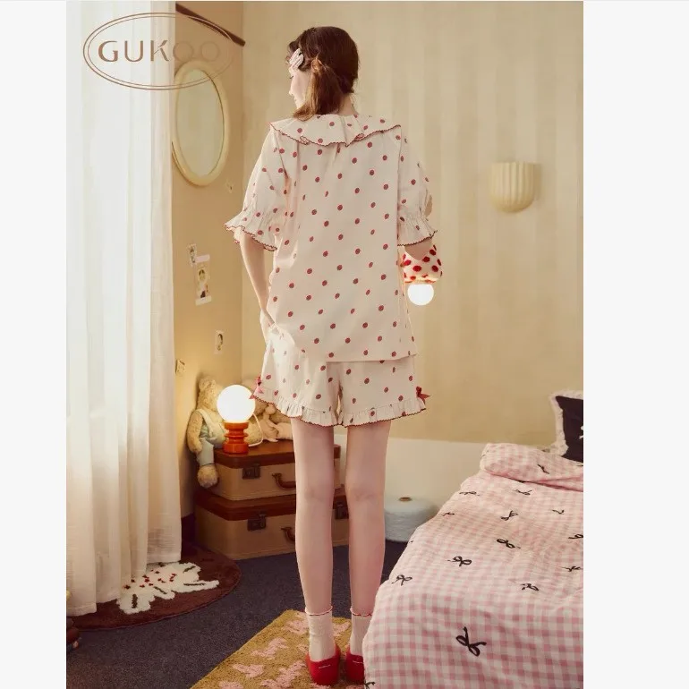 New Hello Kitty Summer Pajamas Set Women Girl Sleepwear Cartoon Anime Summer New Cute Lightweight Comfort Breath Short Sleeve view 3