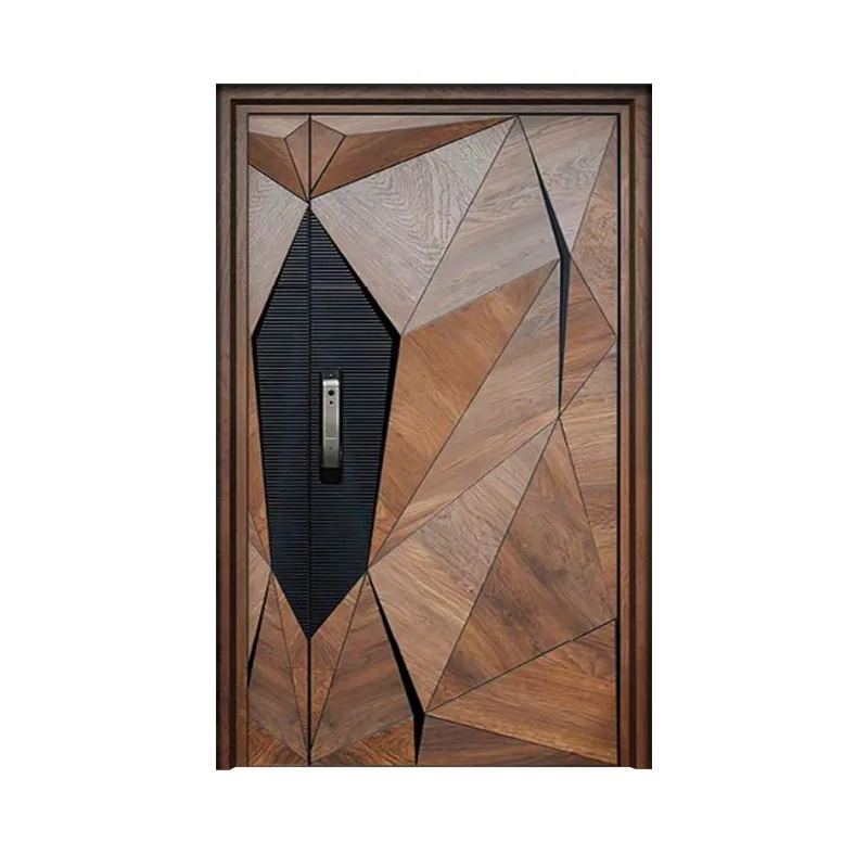 Finely carved aluminum villa courtyard entrance door, Class A security door, armored door, mother-child double-door doors