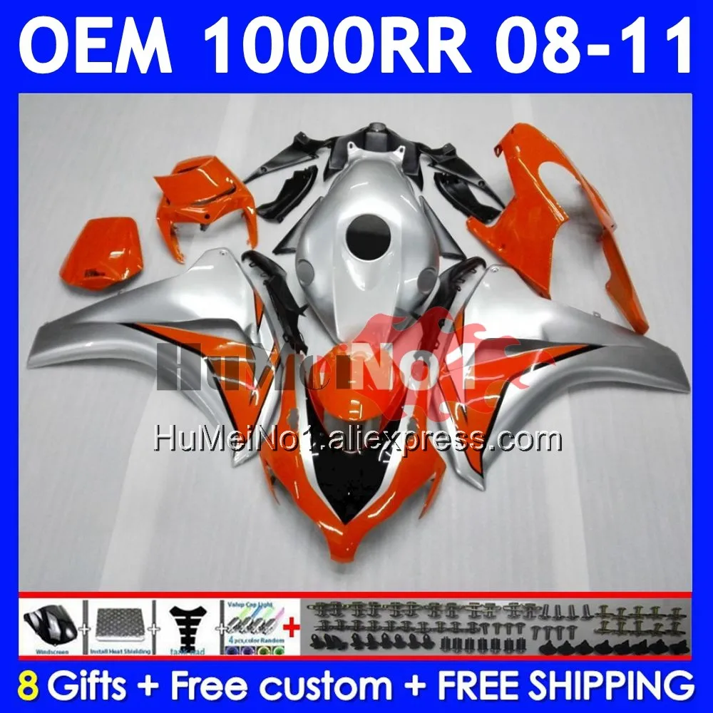 OEM Injection For HONDA CBR1000 CBR 1000 RR CC 61No.25 CBR 1000RR 2008 2009 2010 2011 CBR1000RR 08 09 10 11 Orange Hot Fairing