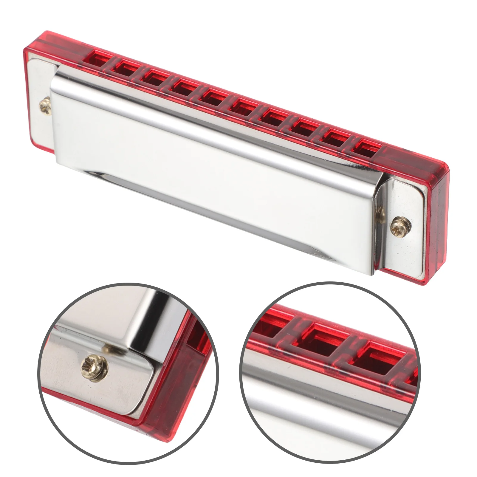 

Metal Harmonica 10 Hole 20 Tone Diatonic Professional Portable Mouth Organ for Beginners Students Black Carry Case