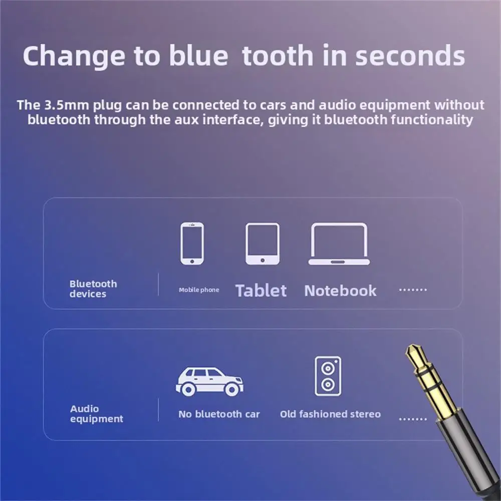 Mini Blue Tooth Audio Receiver Aux 3.5mm Socket Car Wireless Speaker Transmitter Adapter Receiver Hands Free Answering Adapter