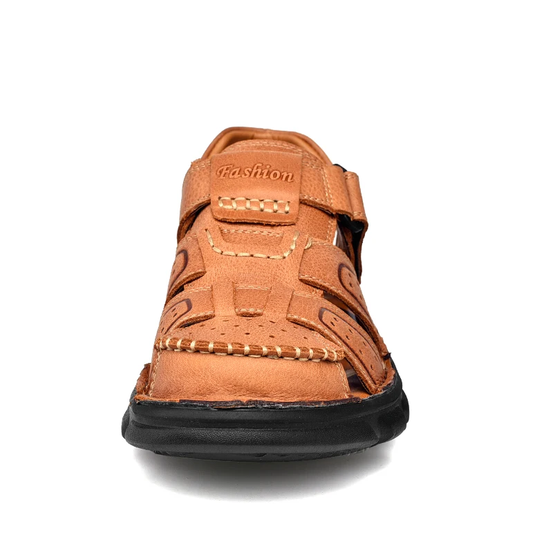Echt leder Freizeit schuhe für Männer hochwertige klassische Herren Sandalen Sommer Outdoor Walking Herren Turnschuhe atmungsaktive Herren Sandalen – Detail 24