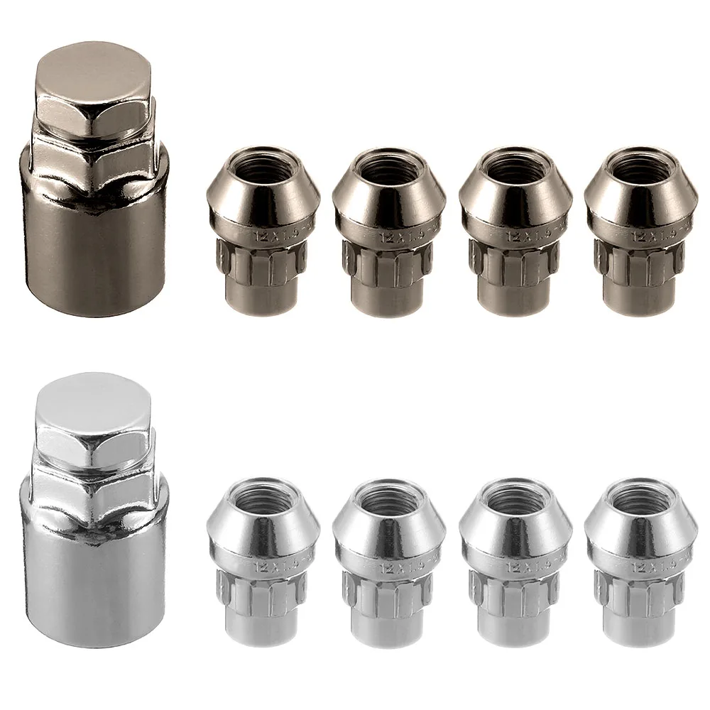 Anti Theft Car Wheel Lock Nuts 60 Degree Tapered Security Bolts with Key Racing Lug Nuts Replacement Parts M12x1.25 M12x1.5