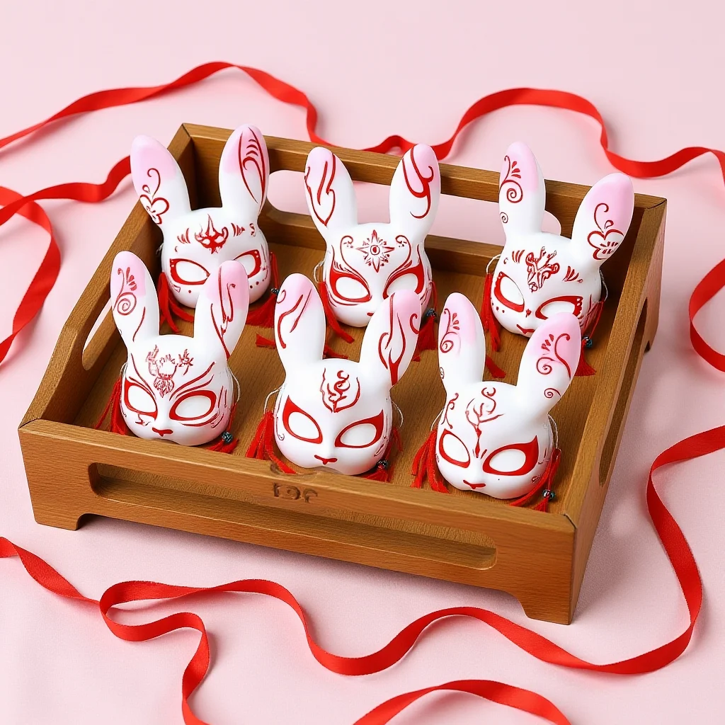 Kids PVC Mask White Children's Rabbit Mask Rabbit Costume Mask Half Face For Graduation Season Birthday Party Halloween