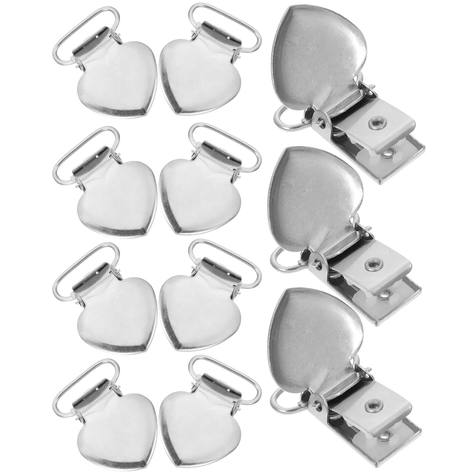 

30Pcs Duckbill Clip Stainless Steel Fastener Clips Multipurpose Suspender Clips for Pacifier Holder Sheet Strap Bib Teether