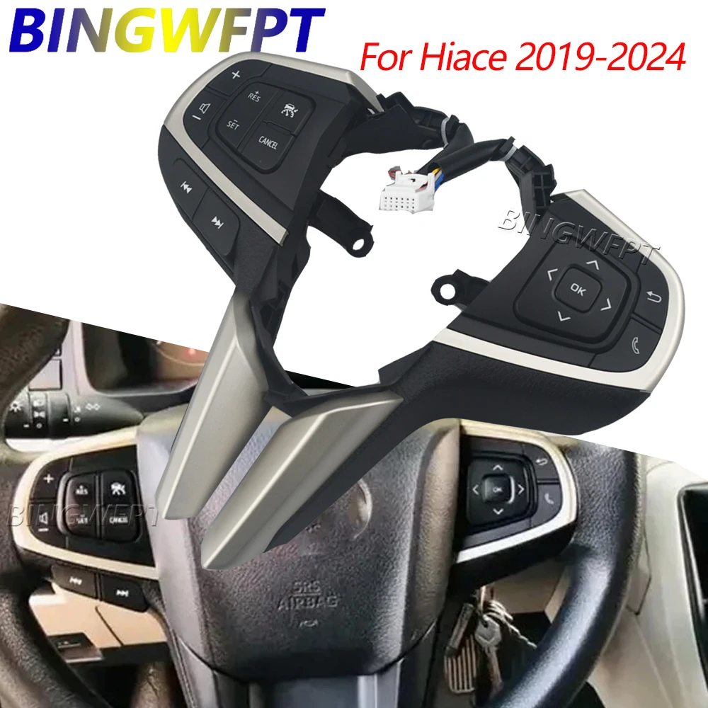 For Toyota Hiace 2019-2024 Car Accessories High Configuration of Multi-function Steering Wheel Switch