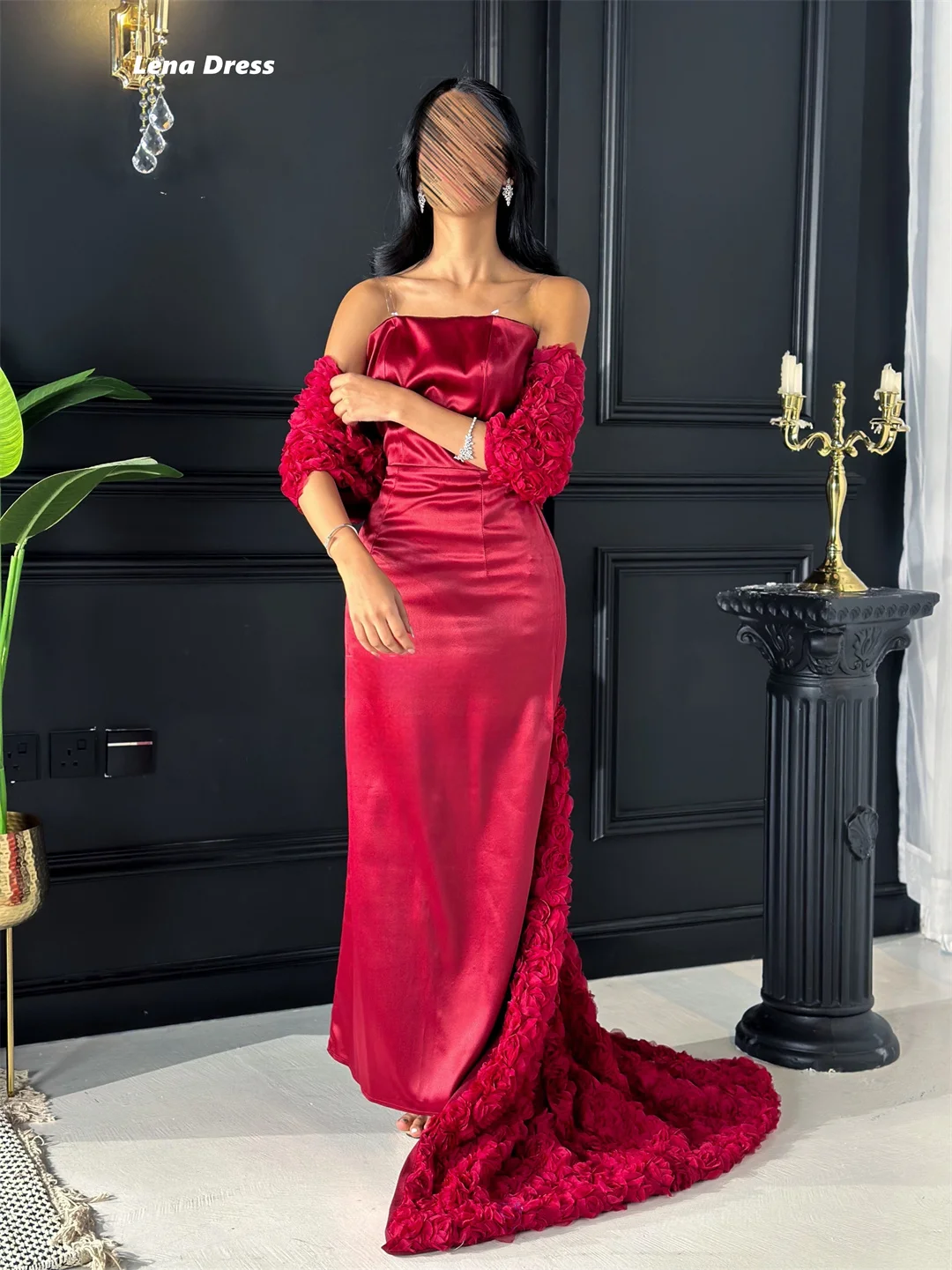 Lena Red Evening Dresses Women Elegant Party Dress Mermaid Custom Made Luxurious Women's Evening Dresses for Special Occasions