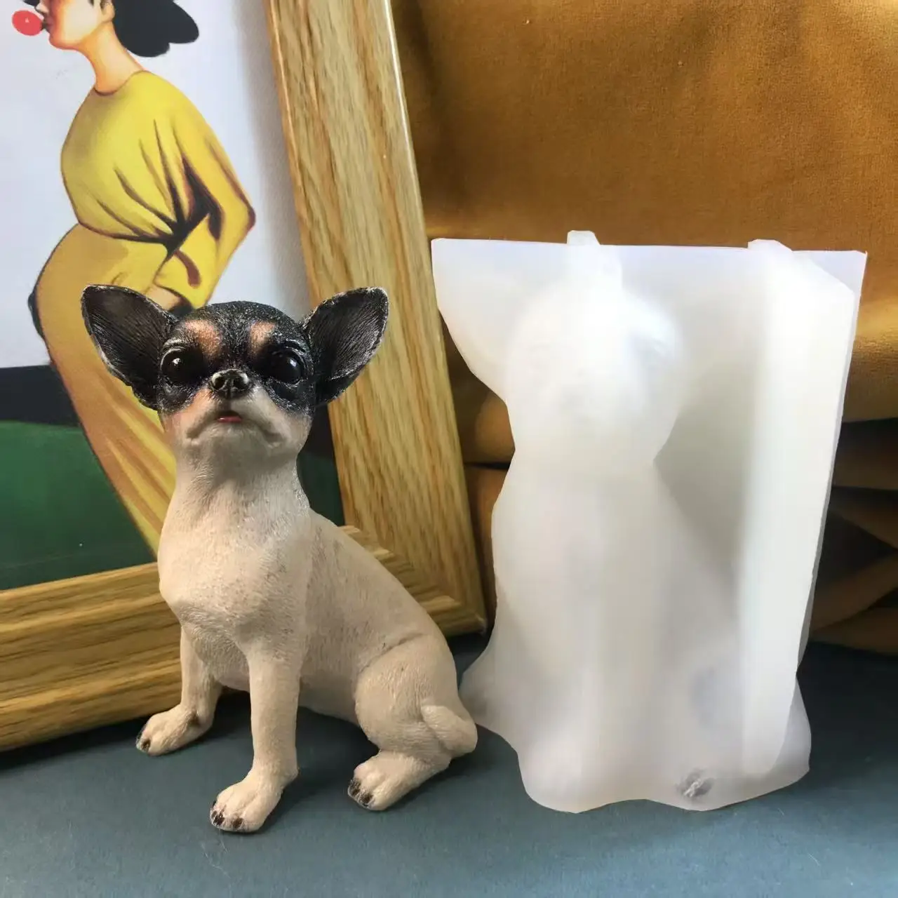 

Мемориал домашнего животного, силиконовая форма для собаки, фигурка из смолы чихуахуа, сделай сам, реалистичный орнамент для собаки, реалистичный инструмент для литья животных