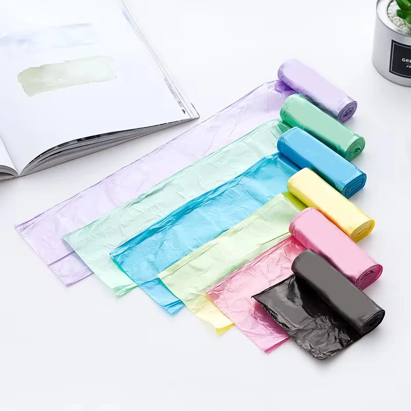 Colorful Disposable Garbage Bags Roll Multicolor Kitchen Trash Bags Waterproof Leakproof Plastic Bin Liners For Home Bathroom - view 6