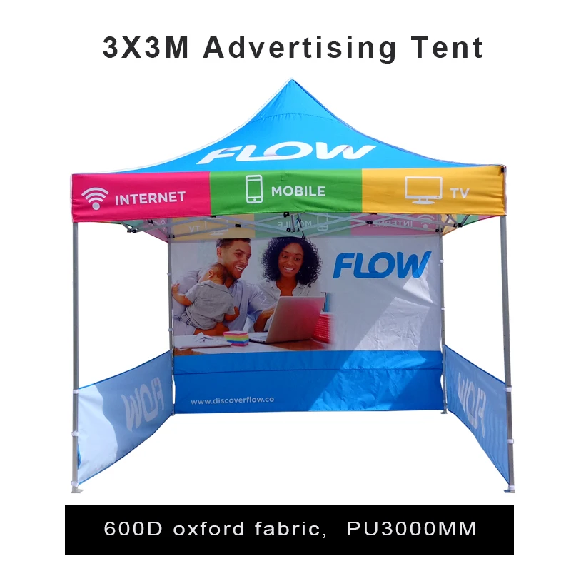 

600D Oxford Fabric Tent With Logos 3*3M Promtion Tent Outdoor Tents Advertising Shelter For Business Event Logo Printing