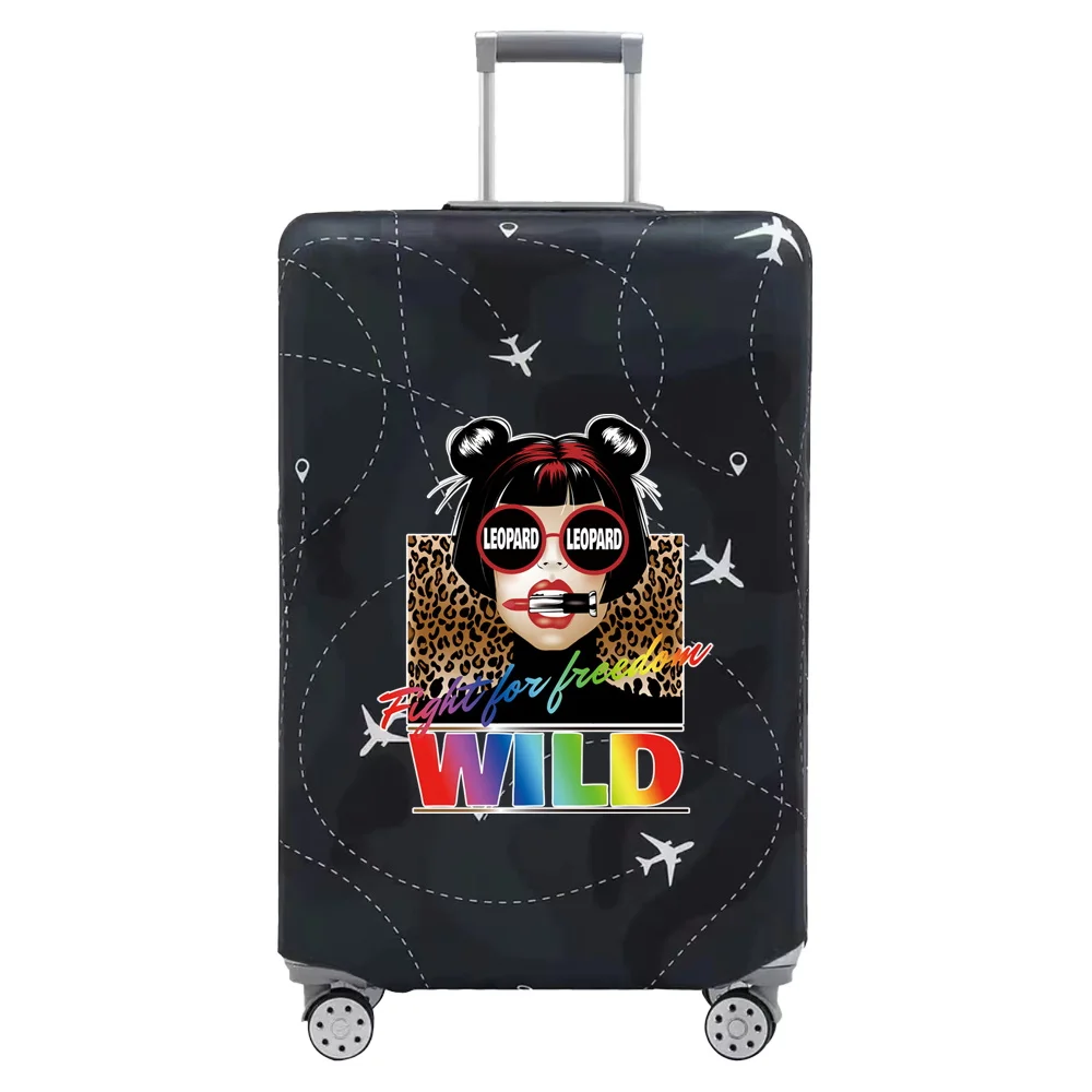 Baggage Covers Travel Luggage Protective Cover Stretch Dust Suitcase Covers Leopard Print Series for18-32inch Travel Accessories