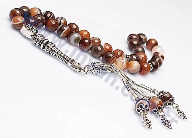 IQRAH Agate Stone Rosary (925 SETTING SILVER)