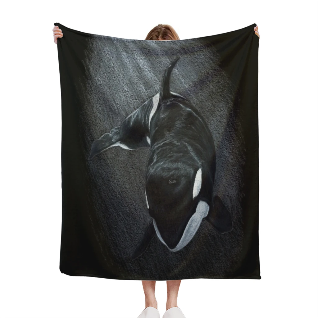 

White Whale - Orca Thin Blanket Soft comforter sets throw for Couch Warm Flannel Blankets Bedroom Summer Blanket