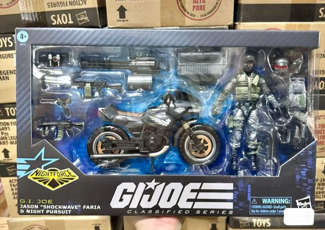 

Hasbro Special Forces GIJOE No. 127 Dark Night Power Shock Wave + Night Patrol Motorcycle Can Be Used To Figure