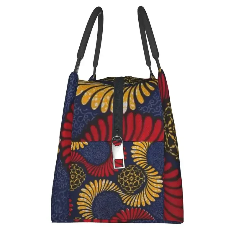 Ankara African Pattern Lunch Boxes Women Traditional Africa Ethnic Art Insulated Lunch Bag Hospital Office Pinic Container