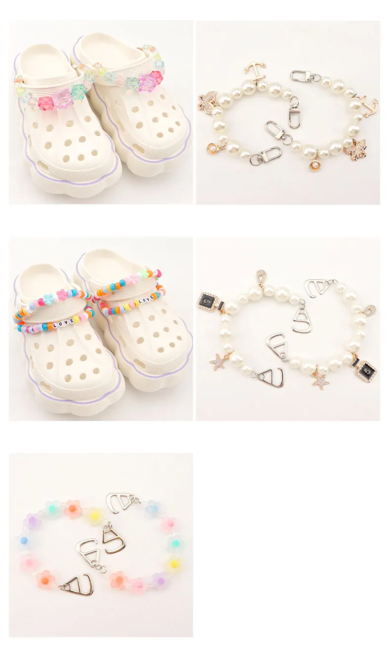 2 Stück bling Schmuck Schuhe Kette Charms Schuh Charme DIY Dekoration Clog Sandalen begünstigt Geschenke für Party Weihnachten für Mädchen Junge – Detail 6