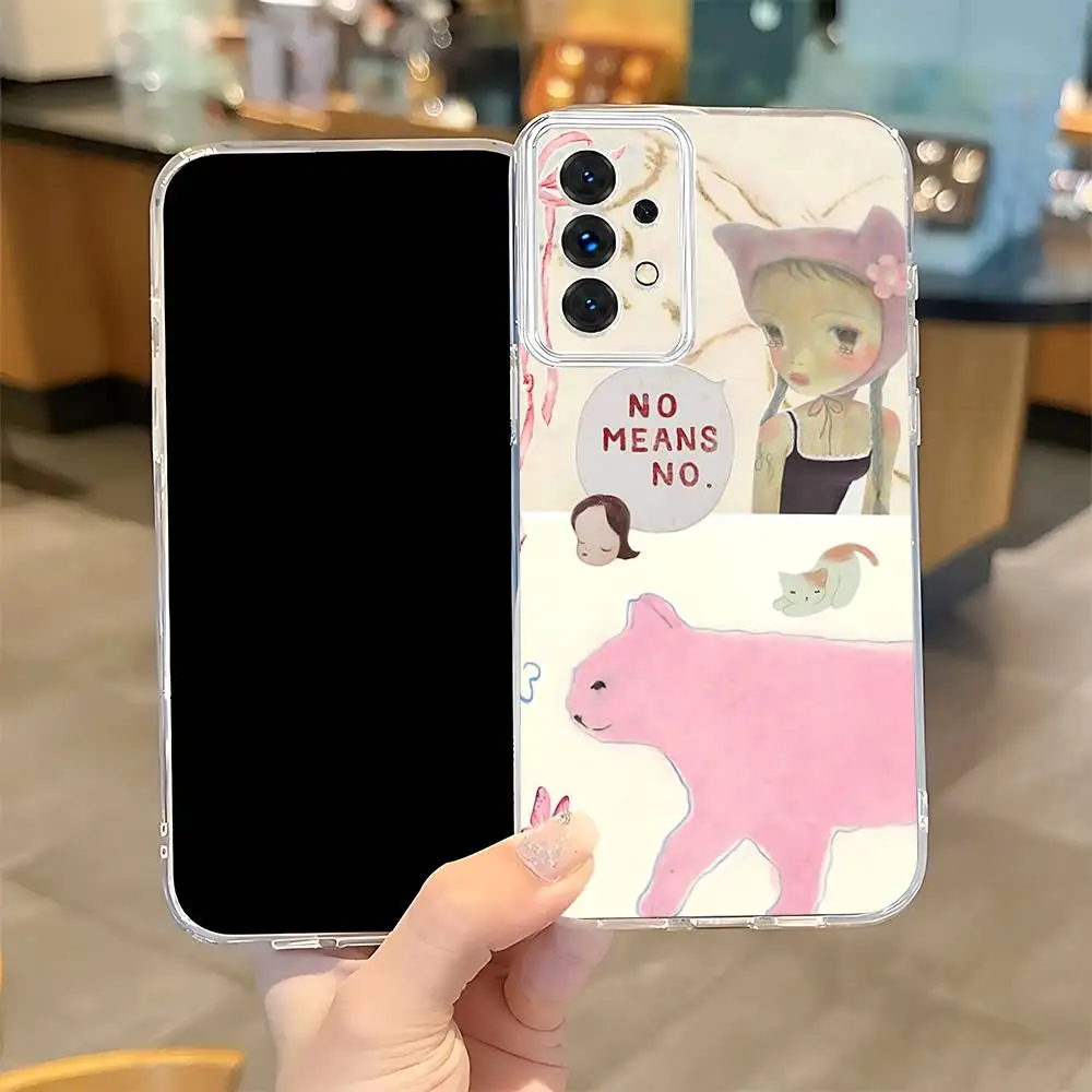 Phone Case For Samsung S24,30,21,22,23,20 FE,lite,PIus,Ultra,5G,Note,9,10 Y-Yoshitomo Cute Nara Transparent Cover