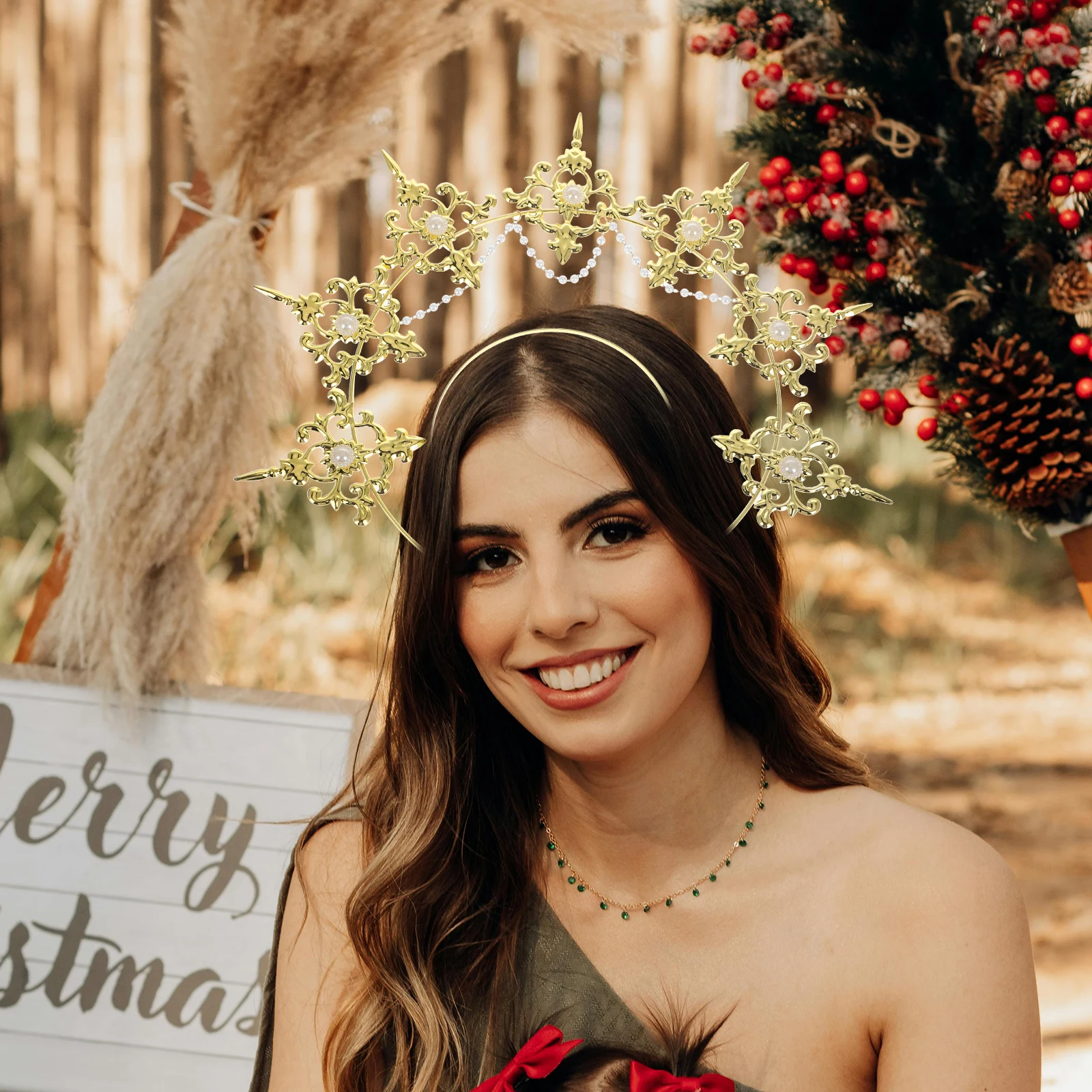 

Baroque Headpiece For Women Gothic Lolita Lightweight Comfort Halloween Party Wedding Accessories Durable Metal