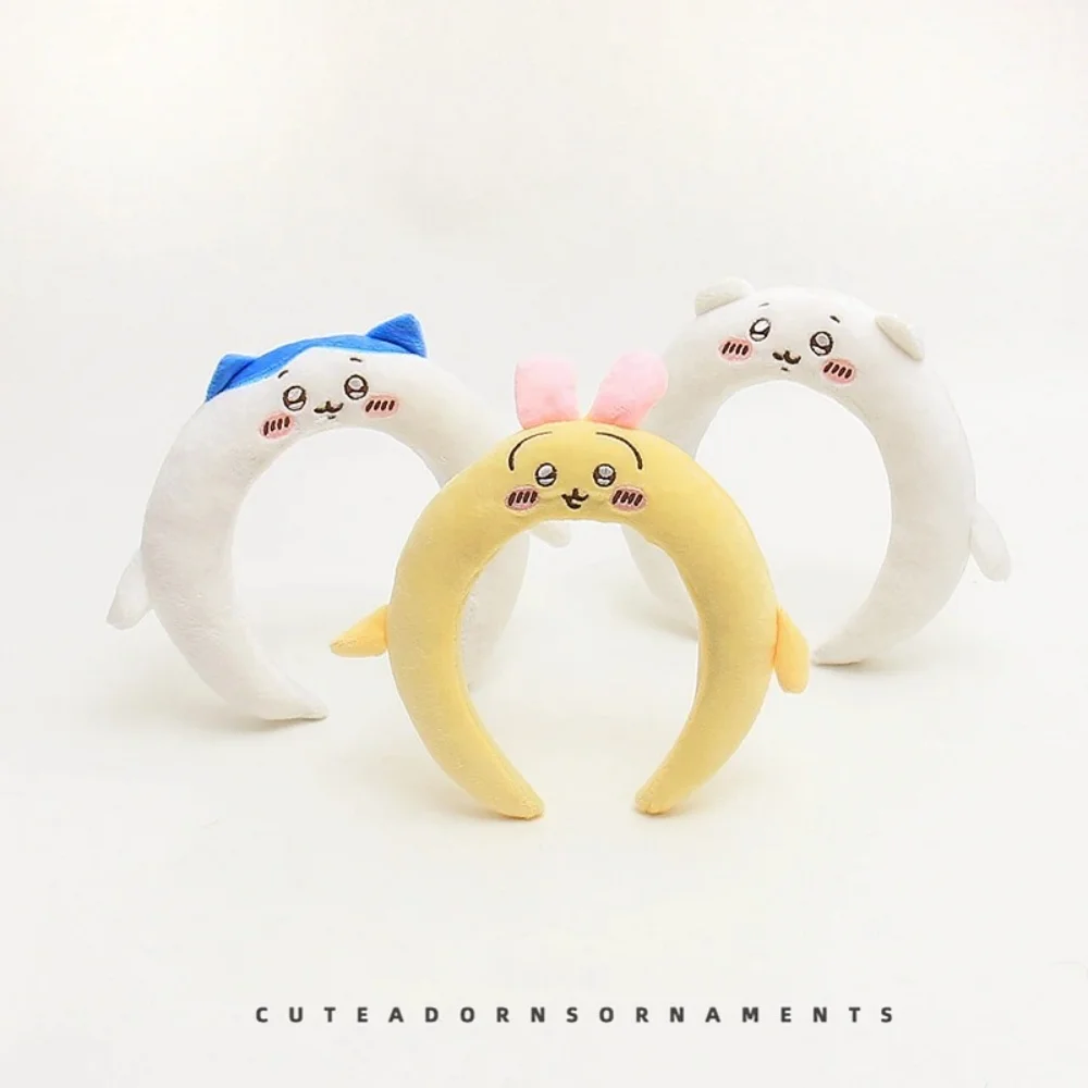 

Новая повязка на голову Chiikawa Kawaii с героями мультфильмов Hachiware Usagi, плюшевая повязка для волос для женщин, спортивные аксессуары для мытья лица, подарки для девочек