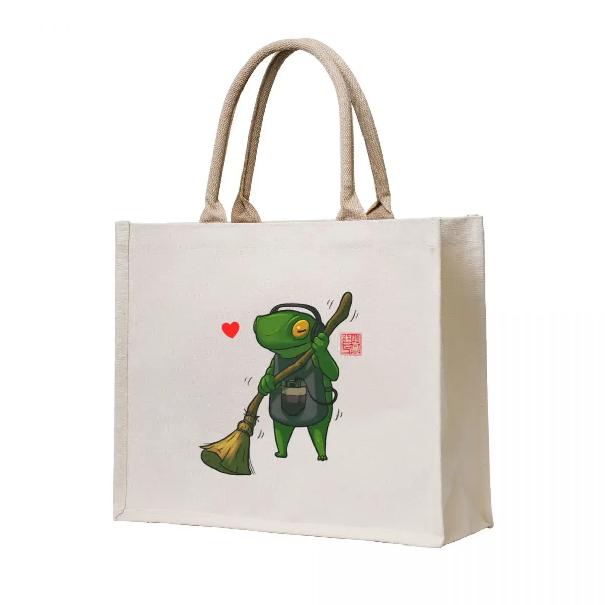 

sweeping housecleaning frog Tote Bag Shopping bags Eco bag shopping bags foldable