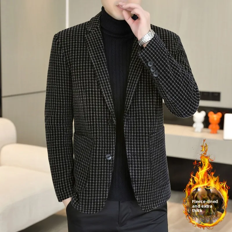 

Мужское модное теплое пальто из высококачественной шерсти с воротником-стойкой на осенне-зимний сезон