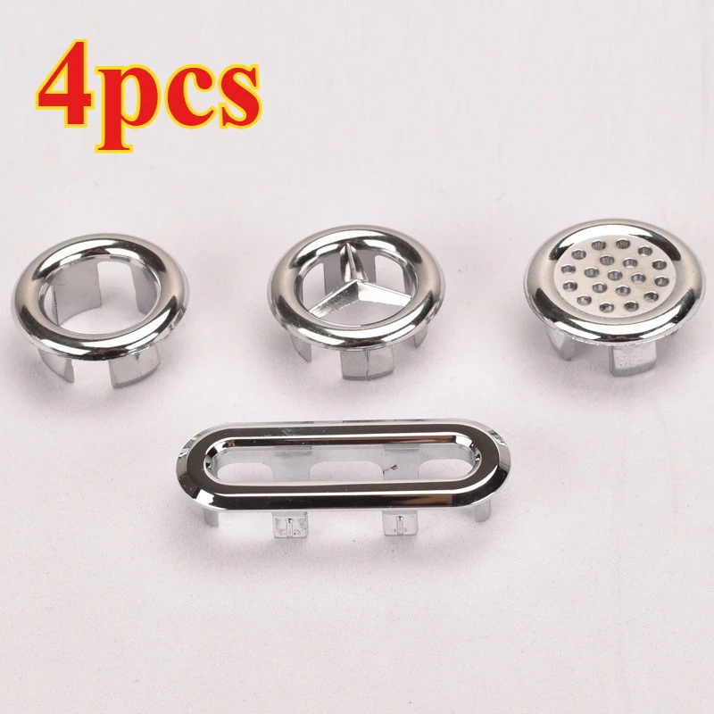 4Pcs Round Plastic Sink Overflow Ring Cover for Kitchen Bathroom Basin Trim Bath Drain Cap Wash Basin Overflow Hole Plug