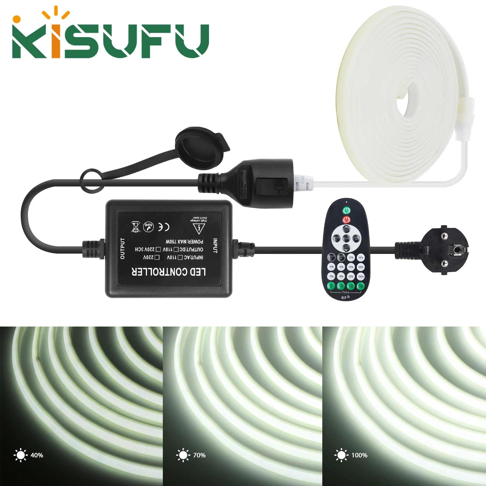 

110V 220V Dimmer Controller EU US UK AU Plug for COB LED Bulb String Light With Dimmable 23Keys RF Remote Control No Battery