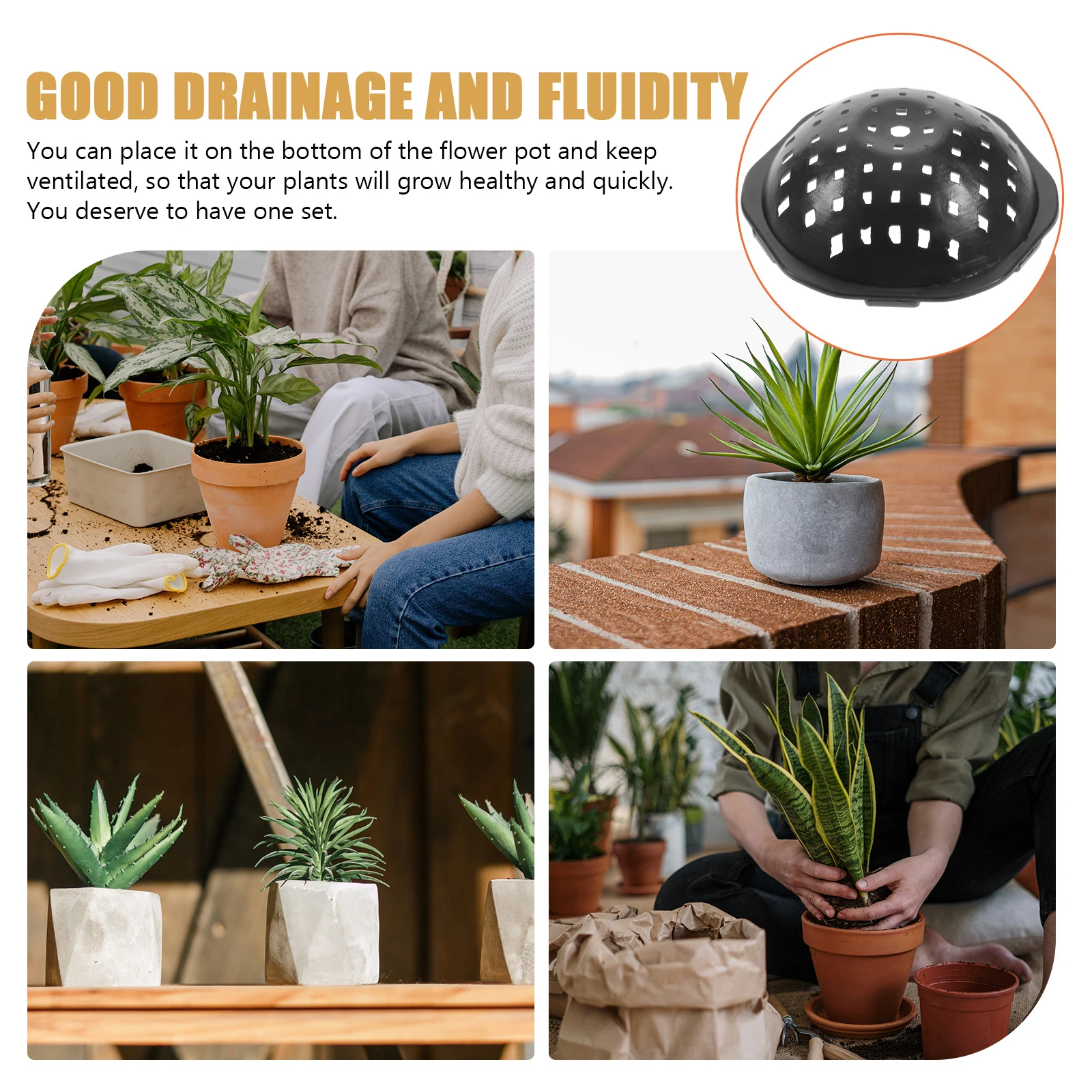 

100 Pcs Flower Pot Hole Mesh Pads Planter Bottom Net Lightweight Reusable Ventilated Plastic Garden Plants