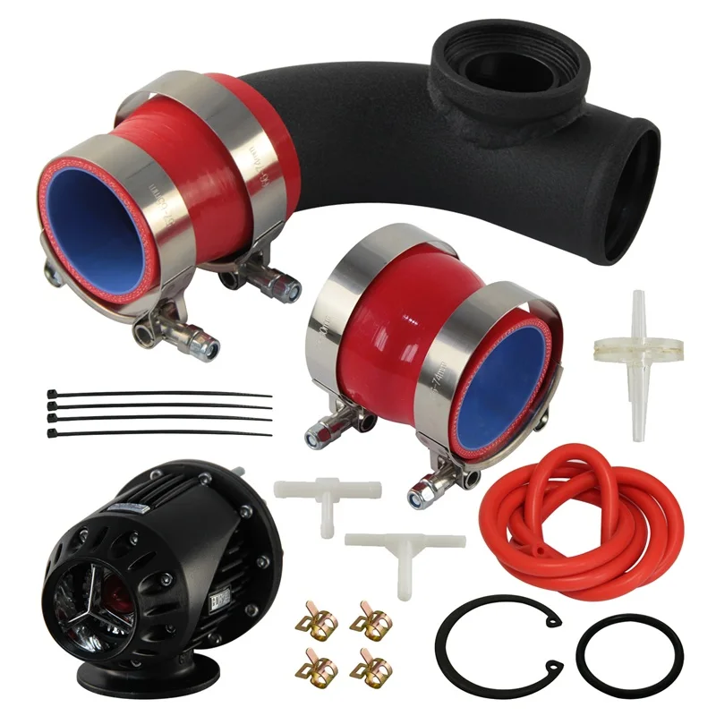 SSQV IV Blow Off Valve & 90 Degree Hose Adapter & Clamp for Hyundai Genesis Coupe 2.0T 2010-2012