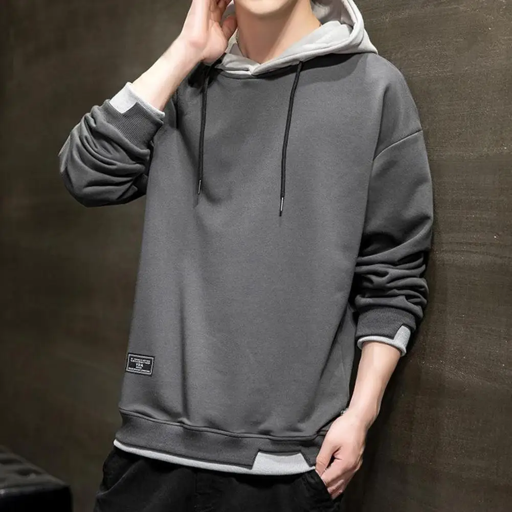 

Male Hoodie Leisure Men Hoodie Casual Skin-friendly Stylish Contrast Colors Thick Hat Hoodie