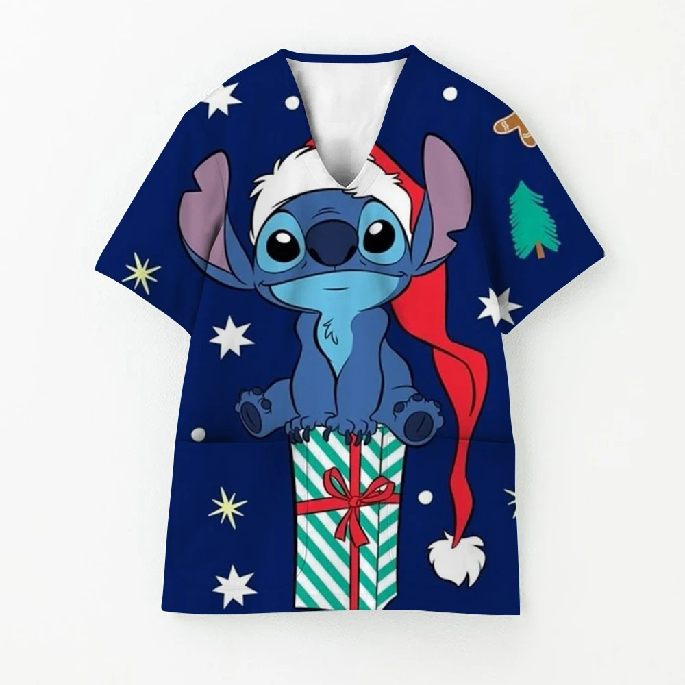 

Распродажа, Рождественская коллекция Disney Stitch, скрабы для доктора и медсестры, топы, клиническая спецодежда для ветеринара, униформа для клинического скраба ﻿